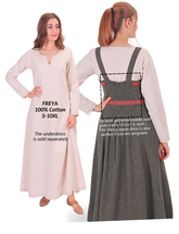 FIONA WOOL Khaki - Medieval Viking Wool Apron Dress